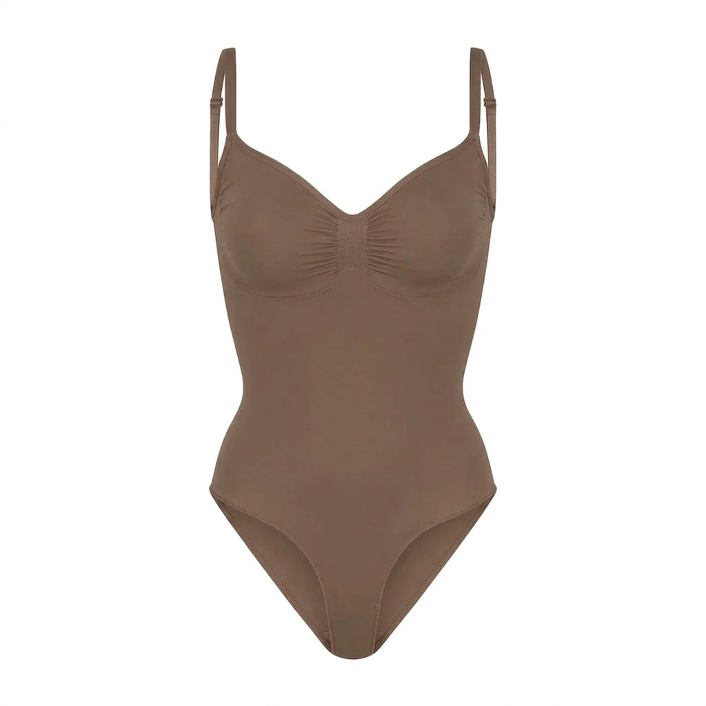 Body gainant ventre plat taupe, vue produit