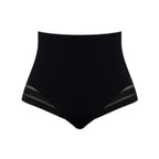 Culotte gainante invisible noire packshot — bord laser, taille haute, bandes mesh transparentes