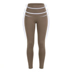 Legging amincissant taille haute Elya taupe — packshot produit, zones de compression gainante