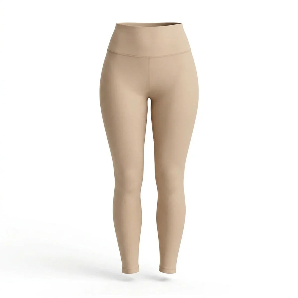 Legging push up taille haute Elya beige — packshot produit fond blanc