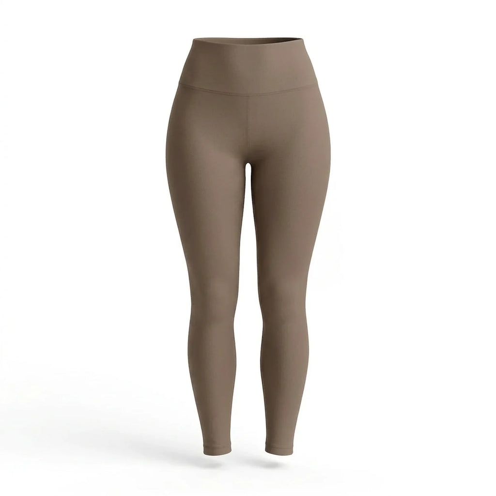 Legging push up taille haute Elya taupe — packshot produit fond blanc