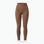Legging sculptant ventre plat Elya marron — packshot produit, panneau frontal ventre plat