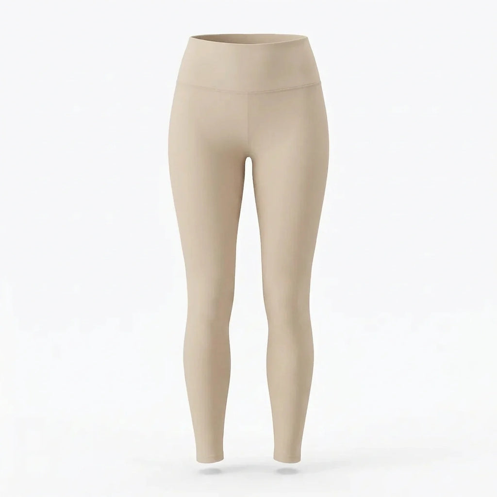 Legging taille haute gainant beige Elya — packshot produit fond blanc