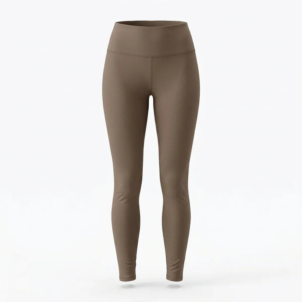 Legging taille haute gainant taupe Elya — packshot produit fond blanc