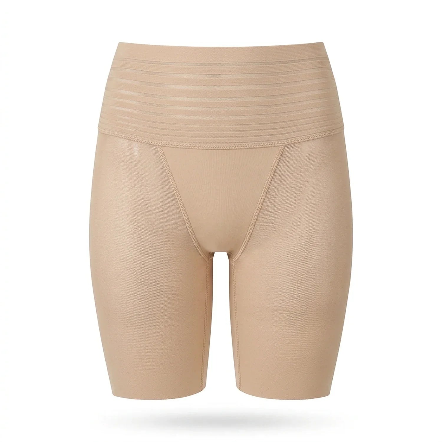 Panty anti-frottement mi-cuisse beige, taille haute, packshot