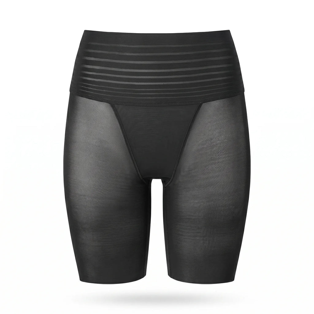 Panty anti-frottement mi-cuisse noir, taille haute, packshot