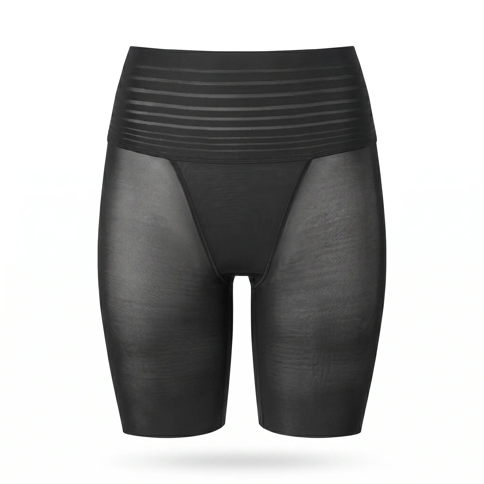 Panty anti-frottement mi-cuisse noir, taille haute, packshot