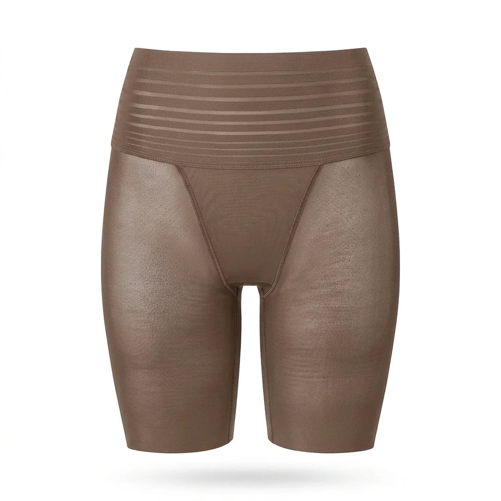 Panty anti-frottement mi-cuisse taupe, taille haute, packshot