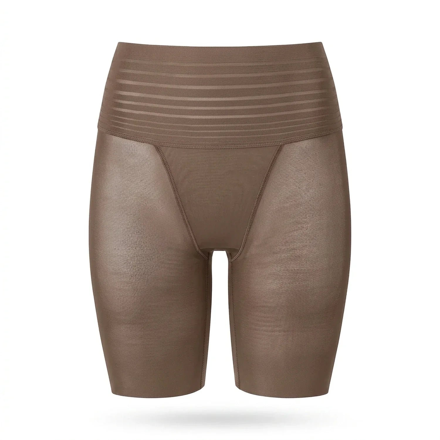 Panty anti-frottement mi-cuisse taupe, taille haute, packshot