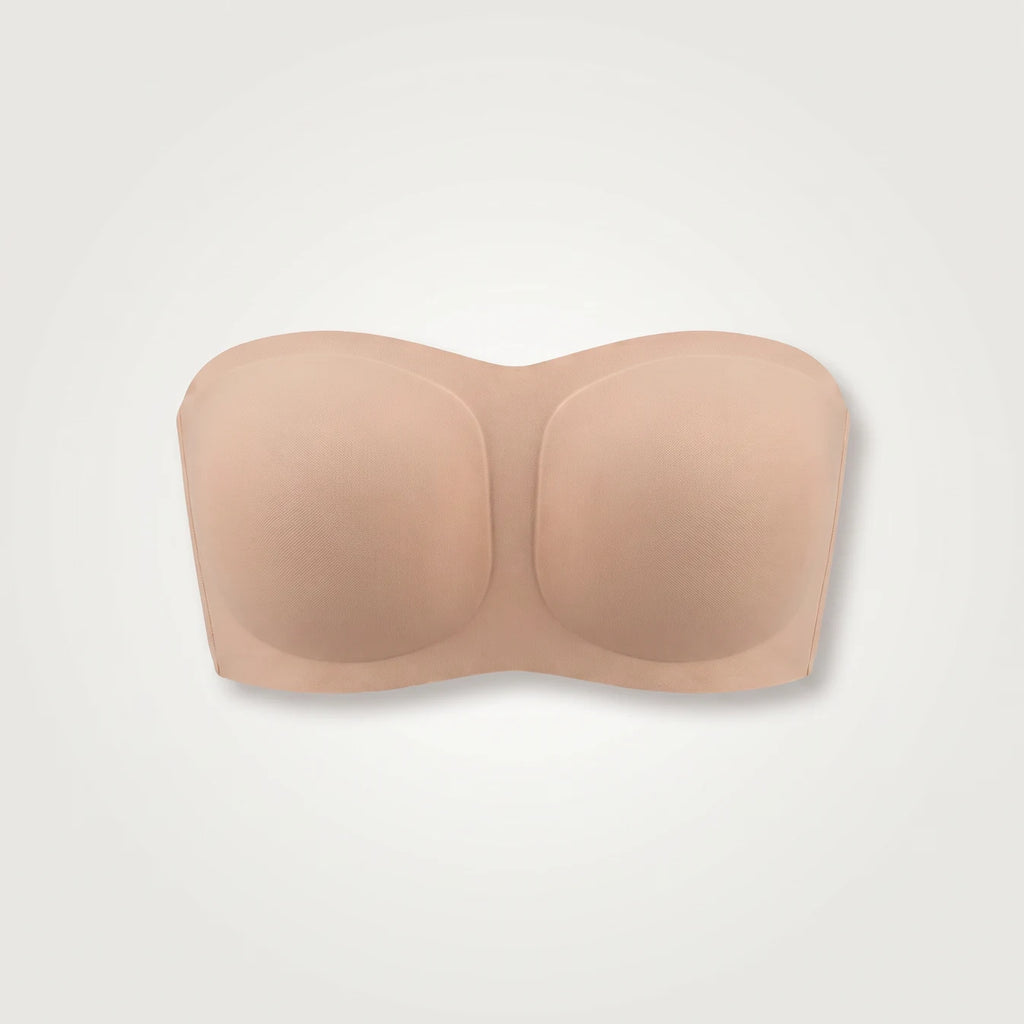 Soutien-gorge invisible sans bretelles beige, packshot
