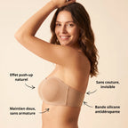Caractéristiques : push-up naturel, design invisible sans coutures, bande silicone antidérapante