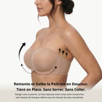Soutien-gorge sans bretelles qui remonte et galbe la poitrine, sans serrer ni coller