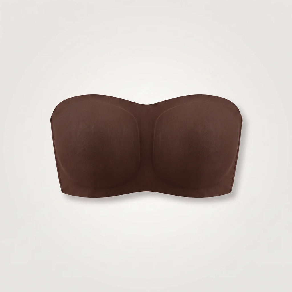 Soutien-gorge invisible sans bretelles marron, packshot